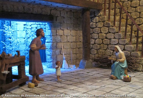 Detalle Primeros pasos de Jesús en el Taller de Nazaret